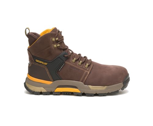 Botas De Trabajo Caterpillar CAT EDGE Waterproof Nano Puntera Hombre Cafe | GJYAD-1830