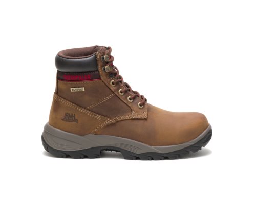 Botas De Trabajo Caterpillar Dryverse 6" Waterproof Mujer Beige Oscuro | DYAGQ-2087