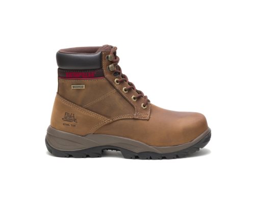 Botas De Trabajo Caterpillar Dryverse 6" Waterproof Steel Puntera Mujer Marrones Oscuro | QUETX-263