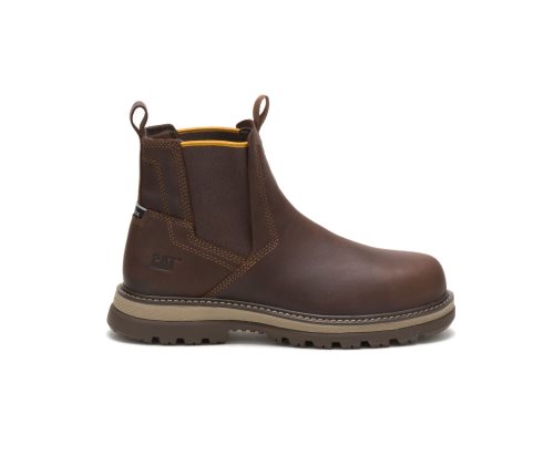 Botas De Trabajo Caterpillar Fairbanks Chelsea Steel Puntera Hombre Cafe | CEPTD-9204