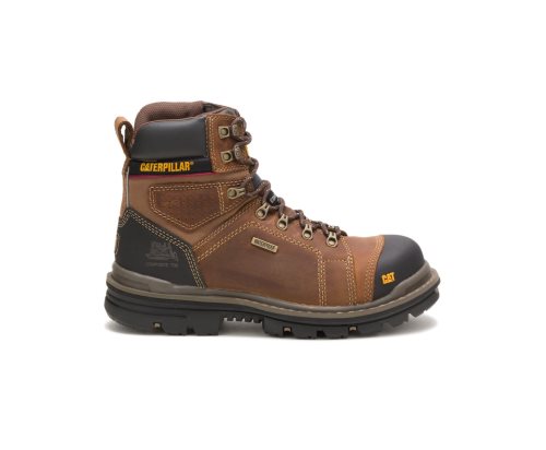 Botas De Trabajo Caterpillar Hauler 6" Waterproof Composite Puntera Hombre Beige Oscuro | JYCNH-586