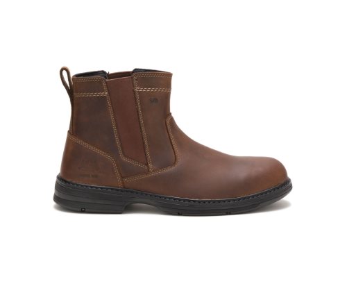 Botas De Trabajo Caterpillar Inherit Pull On Steel Puntera Hombre Marrones | FQZBY-6734