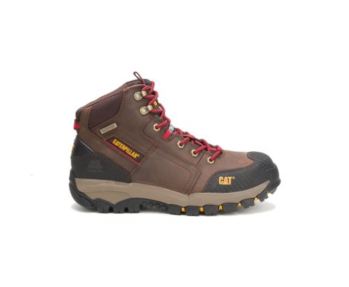 Botas De Trabajo Caterpillar Navigator Mid Waterproof Steel Puntera Hombre Brown/Red | PLEFW-2184