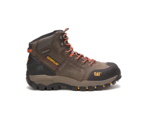 Botas De Trabajo Caterpillar Navigator Mid Waterproof Steel Puntera Hombre Gris Oscuro | TEIFY-8916