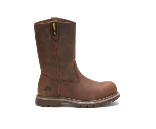 Botas De Trabajo Caterpillar Revolver Steel Puntera Mujer Beige Oscuro | TZSJN-1602